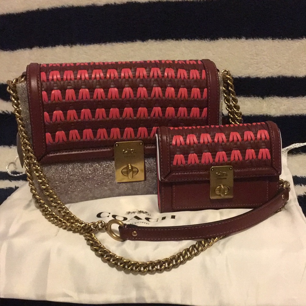 Coach Hutton with weaving matching wallet